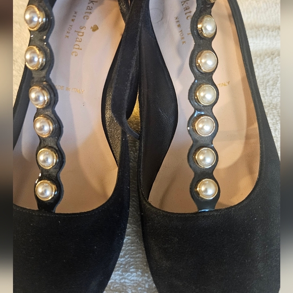 Kate Spade Black Heels with Gold Embellishments - Picture 2 of 4